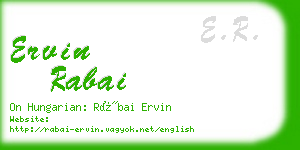 ervin rabai business card